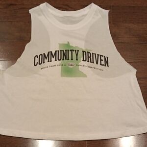 White Sleeveless CrossFit Graphic Tank Top